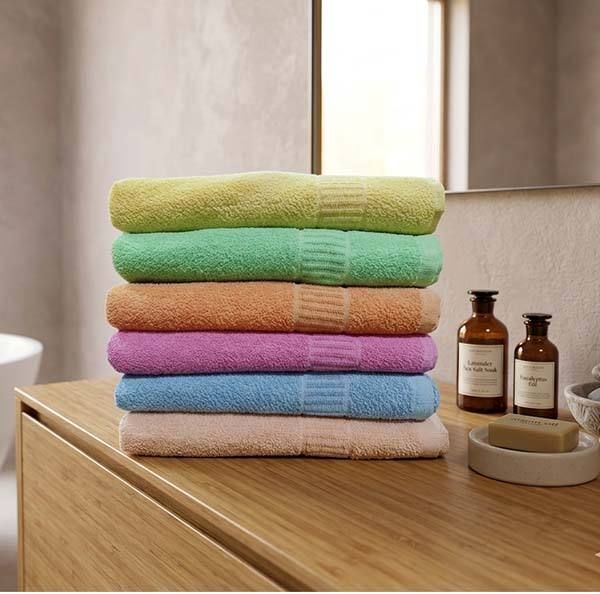 Soft combed cotton towels